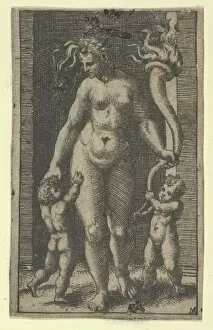 Venus attended by cupids, ca. 1500-1534. Creator: Marcantonio Raimondi
