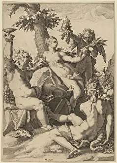 Matham Jacob Prints: Venus, Bacchus, and Ceres, probably 1588. Creator: Jacob Matham