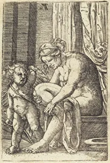 Drying Prints: Venus after the Bath, c. 1525/1530. Creator: Albrecht Altdorfer