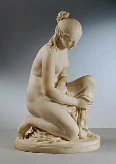 Carrera Marble Prints: Venus after bathing, 1816. Creator: Johann Nepomuk Schaller