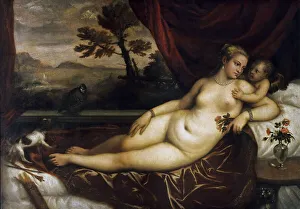 Titian 1488 1576 Prints: Venus and Cupid, c. 1550. Creator: Titian (1488-1576)