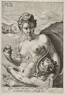 After Prints: Venus and Cupid, c. 1595. Creator: Jan Saenredam (Dutch, 1565-1607)