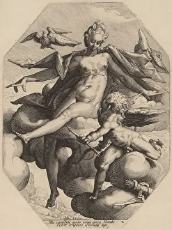 Matham Jacob Prints: Venus and Cupid, c.1587. Creator: Jacob Matham