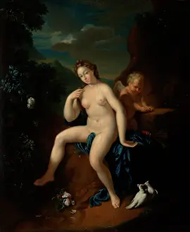 Sharpening Prints: Venus and Cupid, c1700. Creator: Unknown