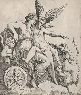 Images Dated 26th October 2020: Venus and Cupid on a Chariot, 1607-61. Creator: Pierre Biard