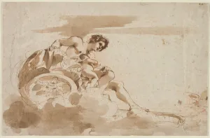Guercino Prints: Venus and Cupid in a Chariot, 1615-1617. Creator: Guercino (Italian, 1591-1666)
