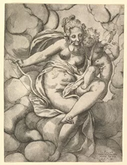Paolo Gallery: Venus and Cupid in the Clouds, 1568. Creator: Giovanni Paolo Cimerlino