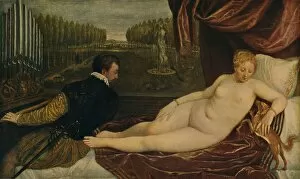 Aureliano De Beruete Gallery: Venus Con El Musico, (Venus and music), 1550, (c1934). Artist: Titian