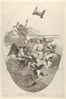 Graces Collection: Venus entrusting Cupid to Time, 1758-80. Creator: Giovanni Domenico Tiepolo