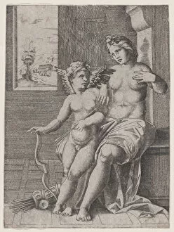 Agostino Veneziano Gallery: Venus and Eros, ca. 1514-36. ca. 1514-36. Creator: Anon