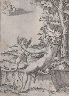 Agostino Prints: Venus and Eros, ca. 1514-36. Creator: Agostino Veneziano