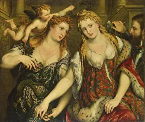Cupid Prints: Venus, Flora, Mars and Cupid (Allegory), 1550. Creator: Paris Bordone