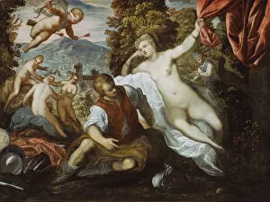 Goddess Of Love Gallery: Venus and Mars with Cupid and the Three Graces in a Landscape, 1590 / 95