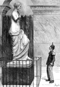 Topless Prints: Venus and Mars at the Louvre Gallery, Paris, 1880. Creator: Unknown