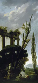 Boating Prints: Vénus Médicis, c.1790. Creator: Hubert Robert