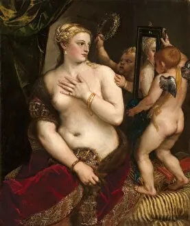 Vecellio Collection: Venus with a Mirror, c. 1555. Creator: Titian