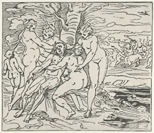 Adonis Prints: Venus and the Nymphs Lamenting the Death of Adonis, 1560-65. Creator: Luca Cambiaso
