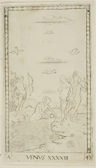Mantegna Prints: Venus, plate 43 from Planets and Spheres, c.1465. Creator: Unknown
