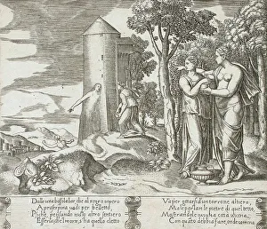 Venus with Psyche pointing to the underworld, between 1520 and 1535. Creator: Master of the Die