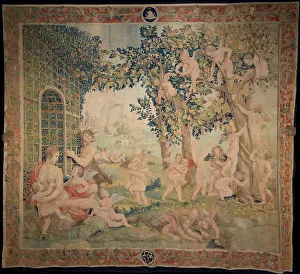 Eros Prints: Venus, Satyr and Putti (Tapestry), c1540