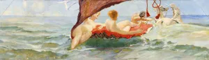 Max 1857 1920 Prints: Venus in the shell carriage. Part of the wall decoration of the Villa Albers, 1884-1885