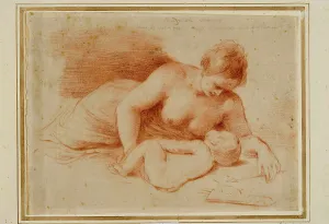Venus and sleeping Cupid, ca 1620-1625. Creator: Guercino (1591-1666)
