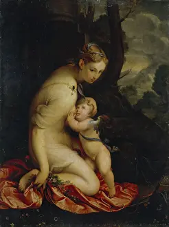 Family Life Prints: Venus Suckling Cupid, 1610. Creator: Lavinia Fontana