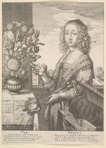 Personification Gallery: Ver - Spring (Three-quarter-length seasons), 1641. Creator: Wenceslaus Hollar