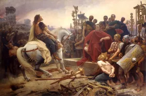 Vercingetorix Prints: Vercingetorix throws down his arms at the feet of Julius Caesar, 1899