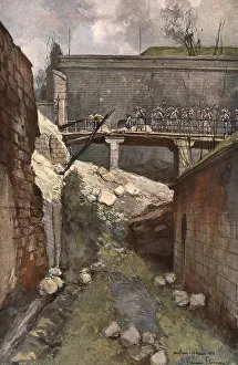 Ditch Prints: Verdun; La citadelle de Verdun: les fosses, 1916. Creator: Francois Flameng
