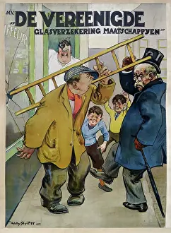 Insurance Prints: De Vereenigde Glasverzekering, 1921. Creator: Sluiter, Jan Willem (1873-1949)