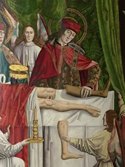 1490s Prints: A verger's dream: Saints Cosmas and Damian performing a miraculous cure by transplant
