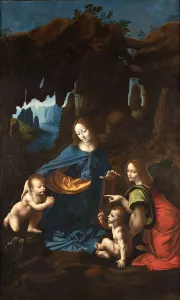 Tempera And Oil On Canvas Prints: Vergine delle Rocce del Borghetto, ca 1518-1520. Creator: Melzi, Francesco (1493-ca