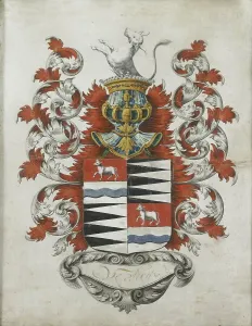 Parchment Animal Material Prints: Verheye coat of arms, 1750-1799. Creator: Anon