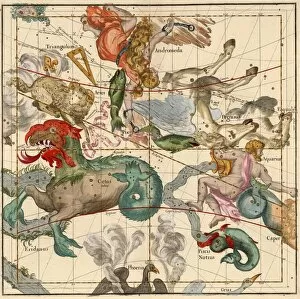 Aquarius Collection: Vernal Equinox, Plate 2 from Globi coelestis in tabulas planas redacti descriptio, 1674