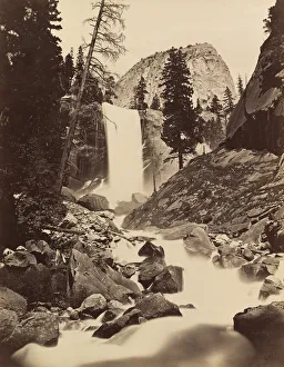 Carleton Emmons Prints: Vernal Fall, Yosemite, 1865-66, printed ca. 1875. Creator: Carleton Emmons Watkins