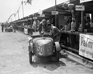 Vernon Prints: Vernon Balls and AB Gilberts Austin Ulster at the JCC Double Twelve race, Brooklands