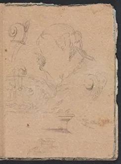 Black Chalk With White Heightening Prints: Verona Sketchbook: Architectural motifs with female head (page 45), 1760. Creator