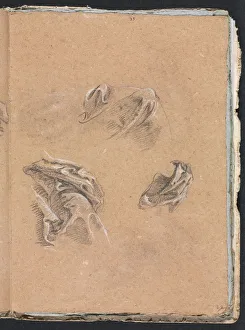 Black Chalk With White Heightening Prints: Verona Sketchbook: Drapery studies (page 69), 1760. Creator: Francesco Lorenzi (Italian