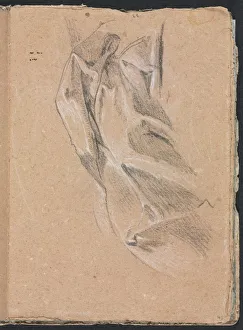 Black Chalk With White Heightening Prints: Verona Sketchbook: Drapery study (page 43)