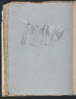 Black Chalk With White Heightening Prints: Verona Sketchbook: Drapery study (page 48)