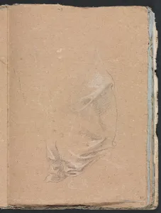 Black Chalk With White Heightening Prints: Verona Sketchbook: Drapery study (page 57)