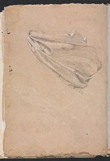 Black Chalk With White Heightening Prints: Verona Sketchbook: Drapery study (page 6)