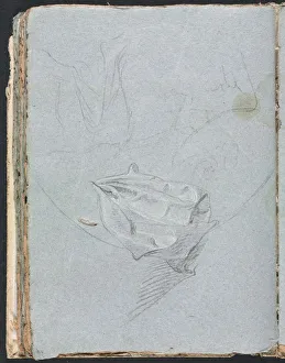Black Chalk With White Heightening Prints: Verona Sketchbook: Drapery study (page 84)