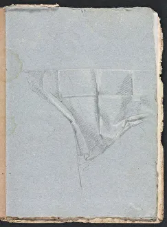 Black Chalk With White Heightening Prints: Verona Sketchbook: Drapery study (page 93)