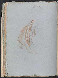 1723 1787 Prints: Verona Sketchbook: Female figure with cloak (page 40)