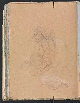 Black Chalk With White Heightening Prints: Verona Sketchbook: Figures in a roundel with study of a hand (page 70), 1760. Creator