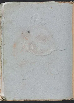 Black Chalk With White Heightening Prints: Verona Sketchbook: Head (page 30), 1760. Creator: Francesco Lorenzi (Italian, 1723-1787)
