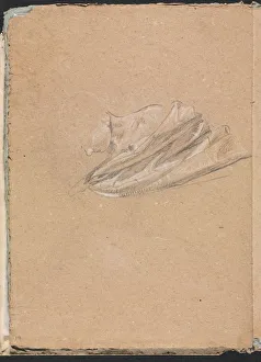 Verona Sketchbook: Head and shoulder with drapery (page 14), 1760. Creator: Francesco Lorenzi