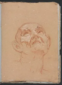 Verona Sketchbook: Male head (page 31), 1760. Creator: Francesco Lorenzi (Italian, 1723-1787)